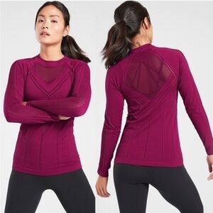 NWOT ATHLETA Oxygen Long Sleeve Top Mulberry XS O21